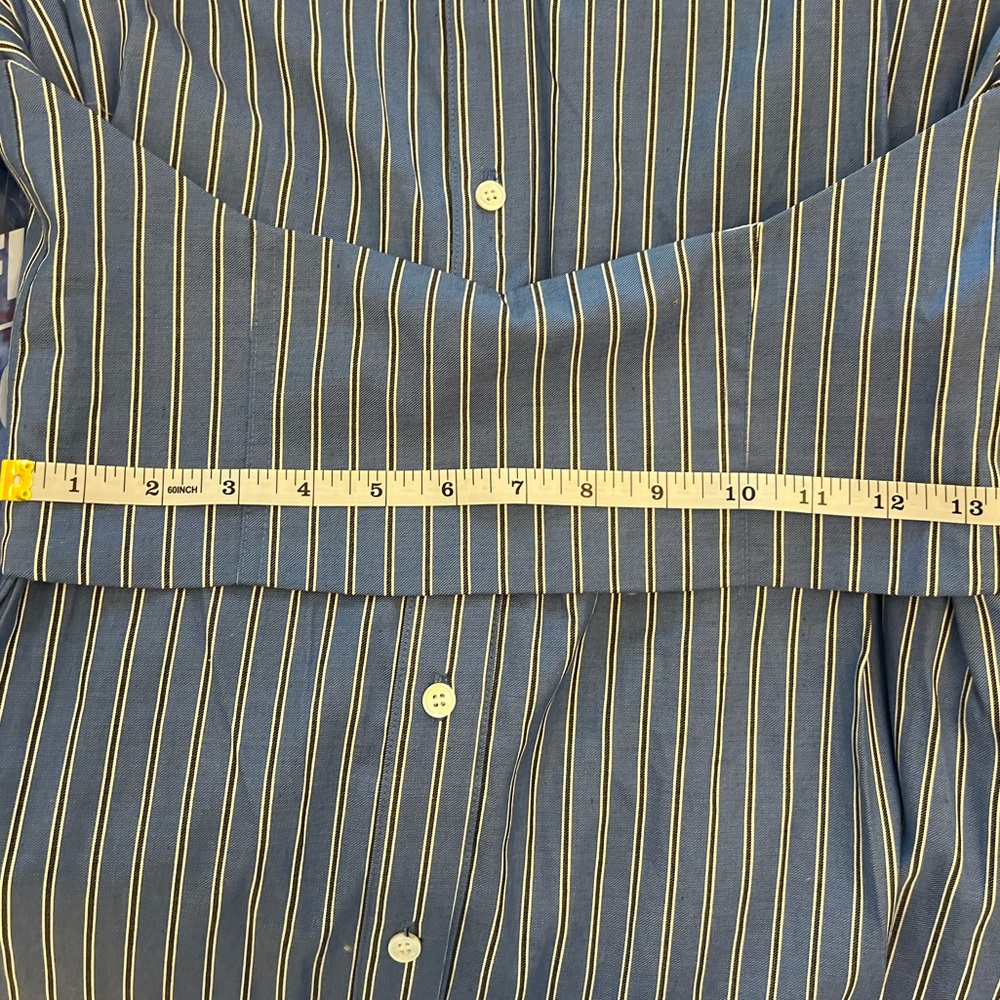 Sea New York Blue Pinstripe Long Sleeve Puff-Sleeve Dress with White Cuffs - Picture 11 of 11